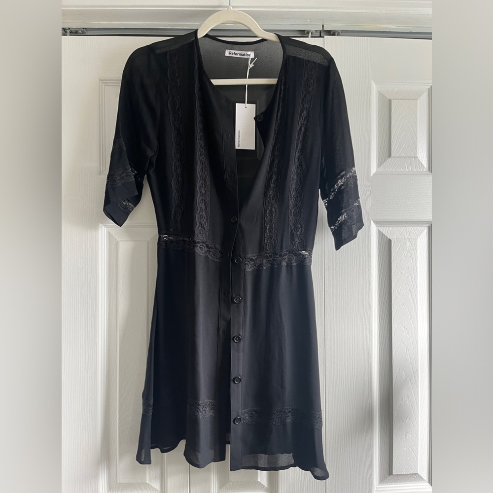 Reformation Black Lace Dress